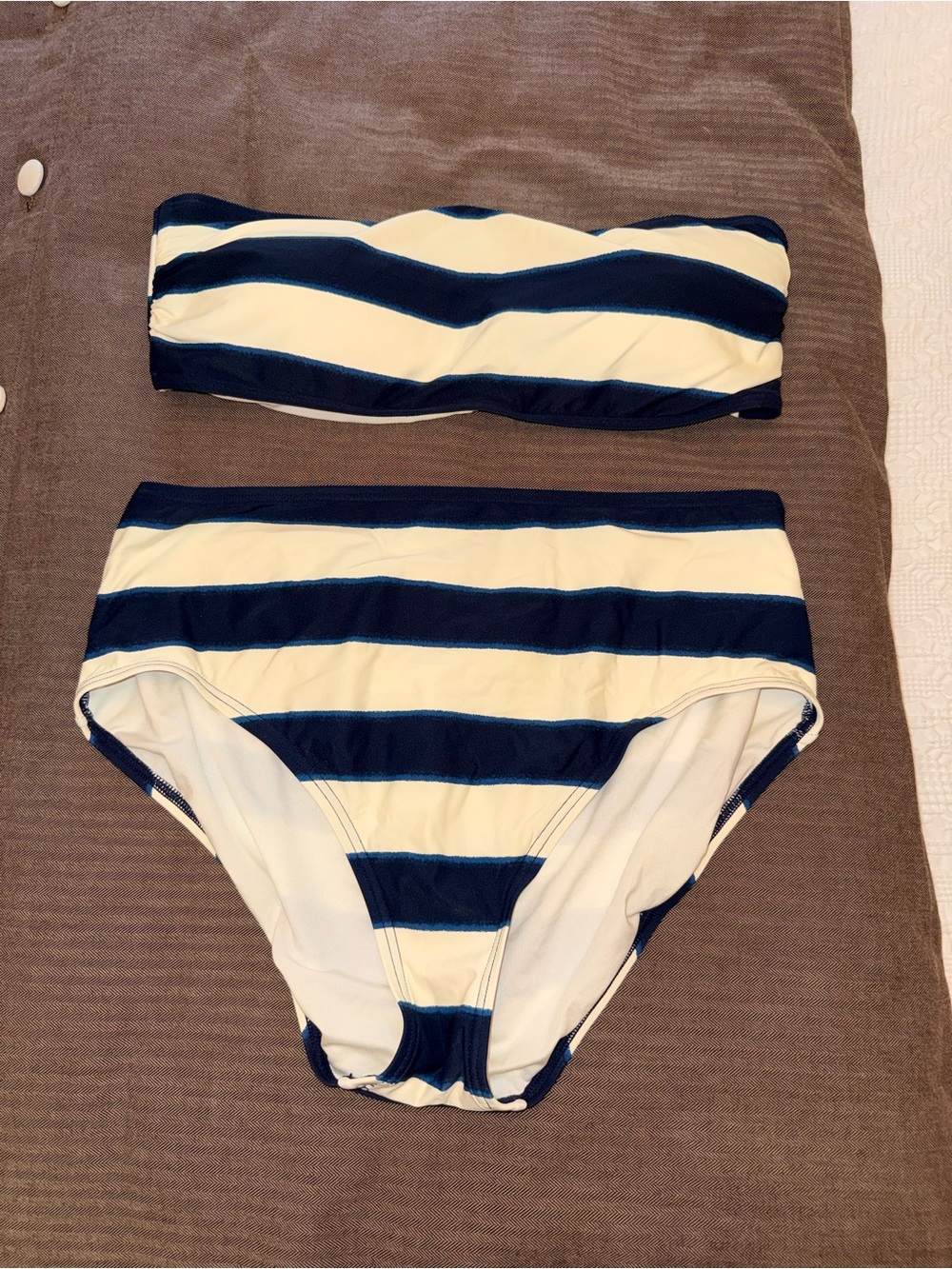 kate spade Navy and Cream Swim Bikini Set
